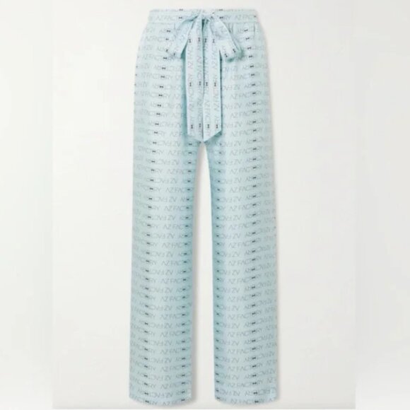 AZ Factory Look But Don't Touch 100% Silk Pyjama Pant, Men's Size 34 -Blue/Black - Picture 1 of 11